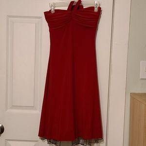 Deep Red Halter-Strap Dress